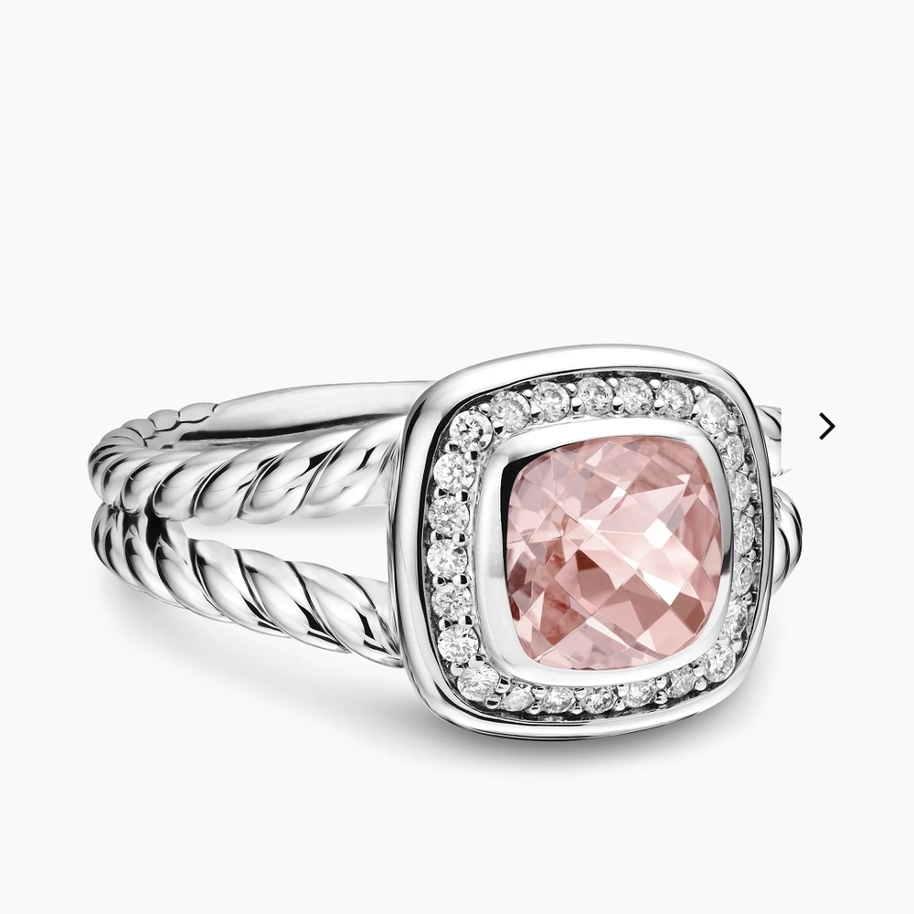 David Yurman Albion Petite Ring with Morganite Gemstone